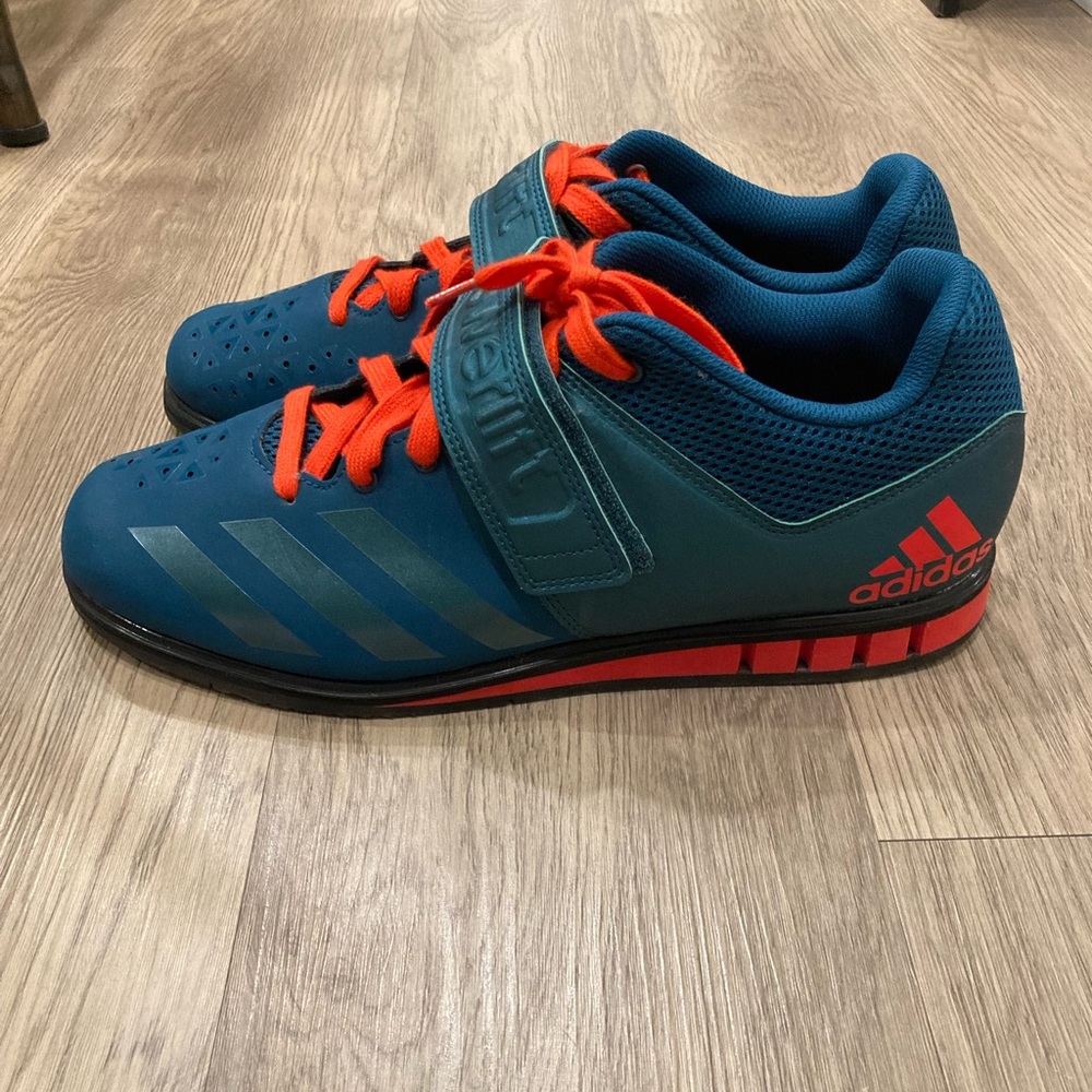 adidas mens powerlifting shoes Teal and Orange size 12 - Picture 2 of 7